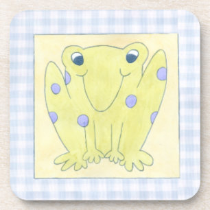 Frog Trio über Gingham Cloth Untersetzer
