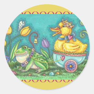 FROG- UND DUCK-DRUCK, NIEDLICHE OSTERKLEBER-ZEICHE RUNDER AUFKLEBER