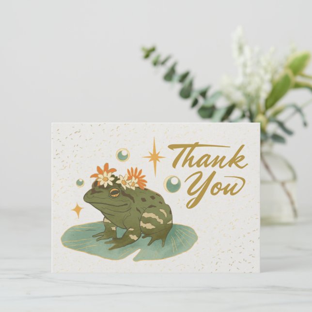 Frog Vielen Dank Hinweis Mitteilungskarte (Stehend Vorderseite)