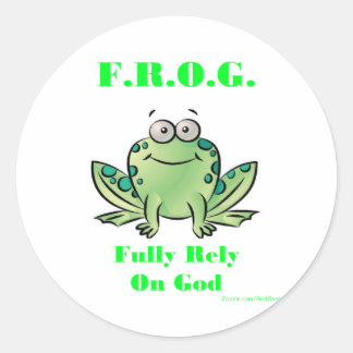 FROG (Voll auf Gott angewiesen) Runder Aufkleber