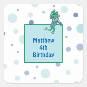 Frog Wearing Jeans Quadratischer Aufkleber