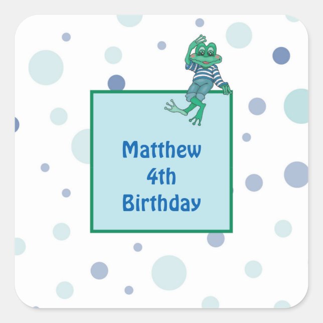 Frog Wearing Jeans Quadratischer Aufkleber (Vorderseite)