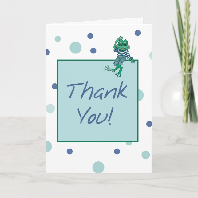 Frog Wearing Jeans Vielen Dank Dankeskarte (Vorderseite)