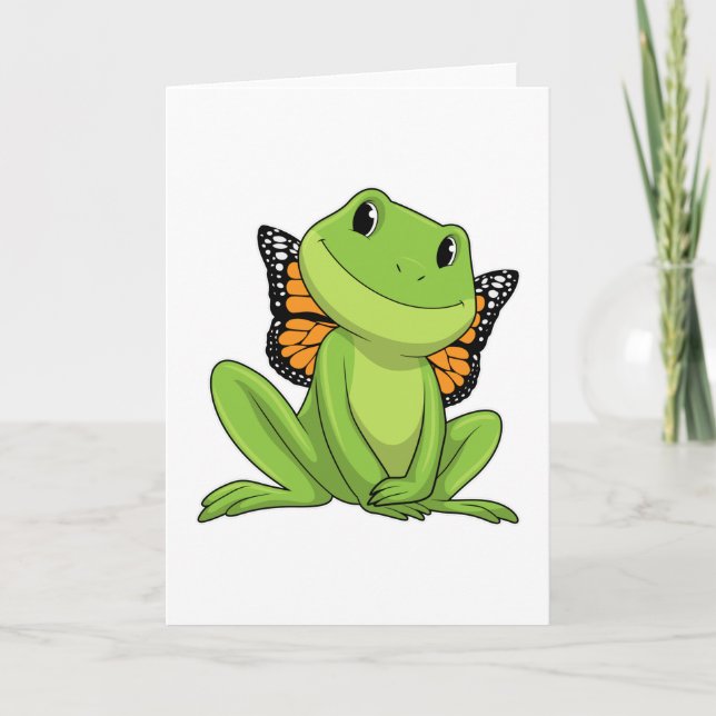 Frog with Butterfly Karte (Vorderseite)