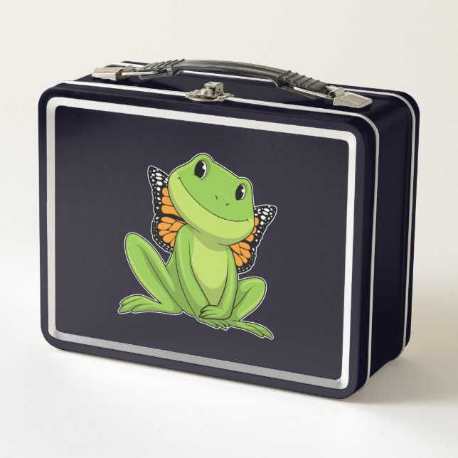Frog with Butterfly Metall Brotdose (Vorderseite)