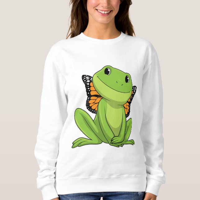 Frog with Butterfly Sweatshirt (Vorderseite)