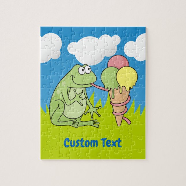 Frog with Icecream Jigsaw Puzzle (Vertikal)
