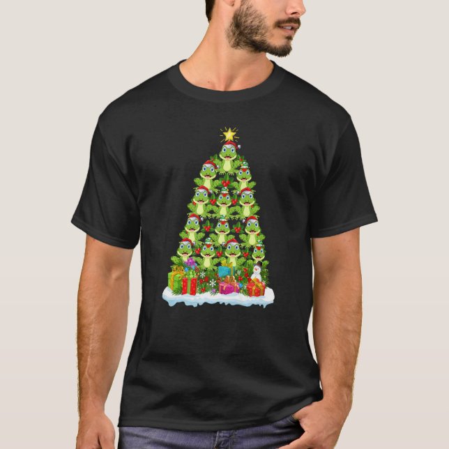 Frog  Xmas Holiday  Frog Christmas Tree T-Shirt (Vorderseite)