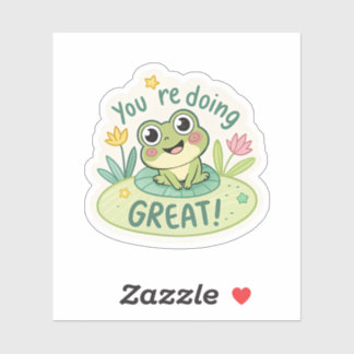 Frogcore Forever | Cute Cottagecore Frog & Mushroo Aufkleber