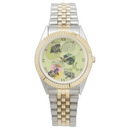 Frogcore und Mushrooms Lover Ästhetische Monogramm Armbanduhr