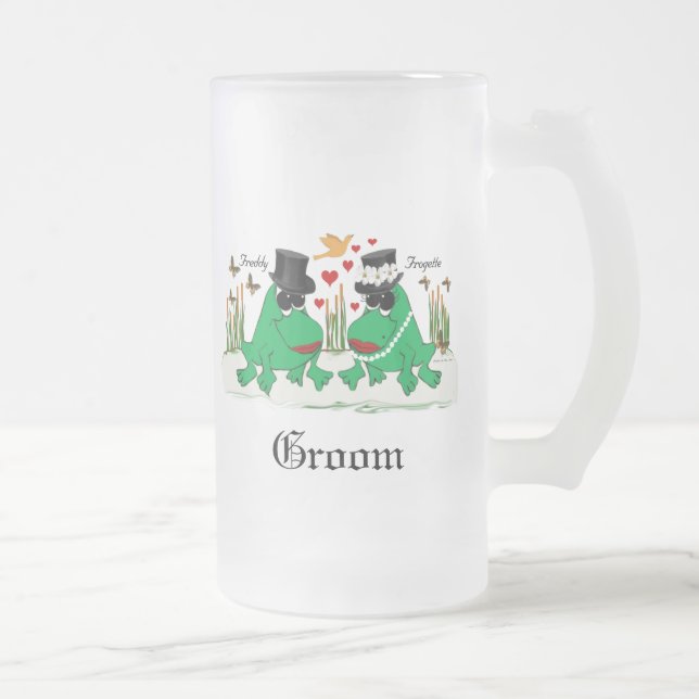Frogette u. Freddy-Frosch Mattglas Bierglas (Rechts)