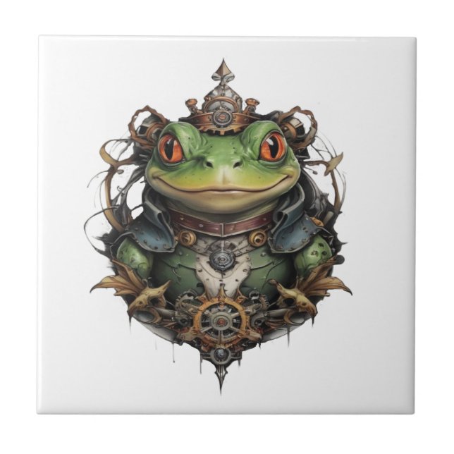 Froggie Frog Steampunk Fliese (Vorderseite)