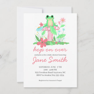 Froggie Fun Grenouille Invitation Bébé Fille