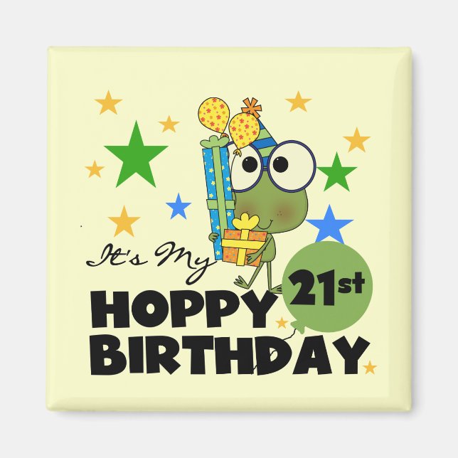 Froggie Hoppy 21. Geburtstag Magnet (Vorne)