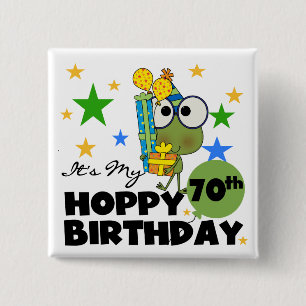 Froggie Hoppy 70. Geburtstag Button