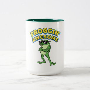 Froggin Awesome Cooler Frosch Zweifarbige Tasse