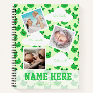 Froggy 1. Geburtstag Baby Milestone Gästebuch Notizbuch
