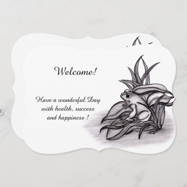 Froggy, Ajouter Votre Texte Invitation (Devant / Derrière)