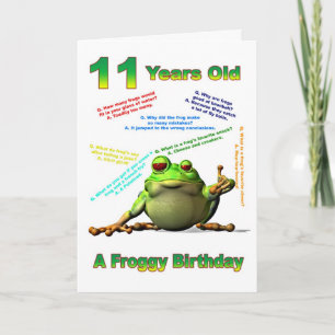 Froggy ami 11ème anniversaire carte avec des blagu