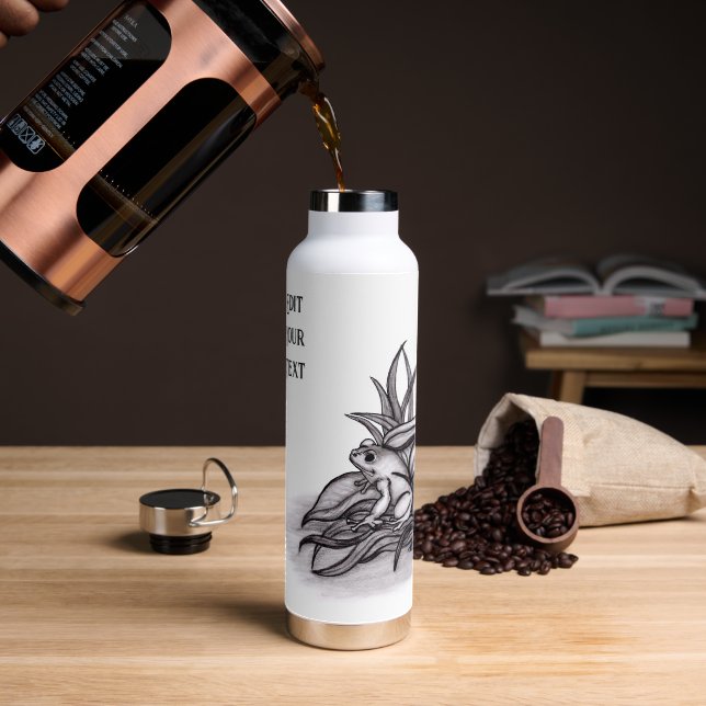 Froggy , Bearbeiten Sie Ihren Text Trinkflasche (Kaffee)