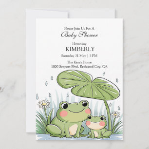 Froggy Family in Rain Einladung