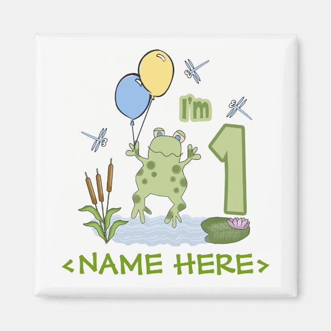 Froggy First Birthday Magnet (Vorne)