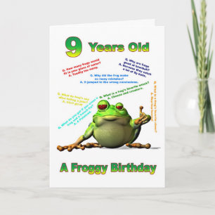 Froggy friend 9ème anniversaire carte avec des pla