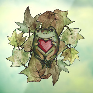 Froggy Liebhaber Kunst Spaß Frösche und Herz Fensteraufkleber