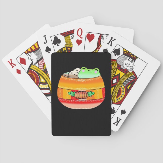 Froggy Pumpkin Spice Potion Latte Lover Spielkarten (Rückseite)