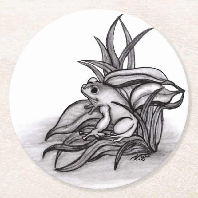 Froggy Runder Pappuntersetzer (Vorderseite)