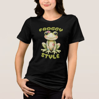 Froggy Style - Süßer stilvoller Frosch Tri-Blend Shirt