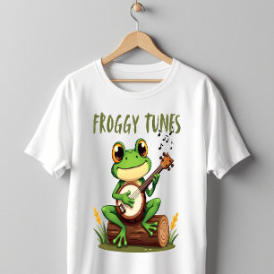 Froggy Tunes: Süßer Cartoon-Frosch spielt Banjo T-Shirt