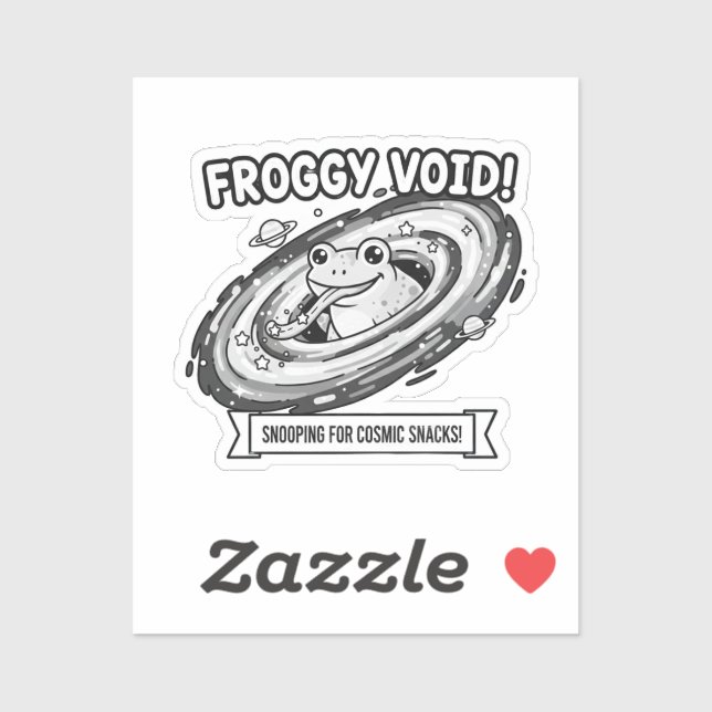 Froggy Void Funny Space Frog Cartoon Aufkleber (Blatt)
