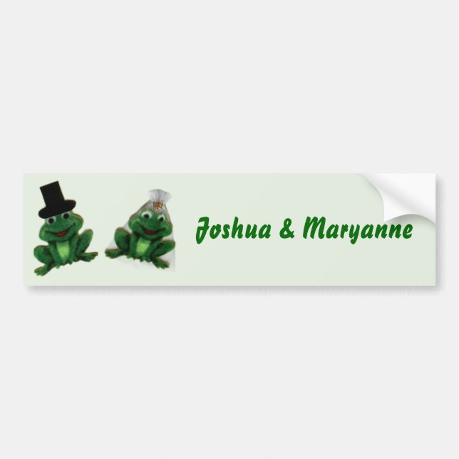 Froggy Wedding - Autoaufkleber mit Namen (Vorne)