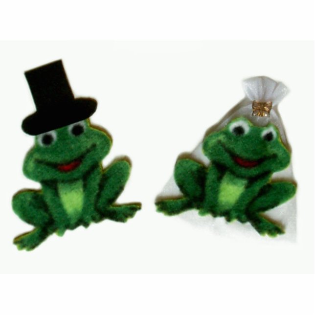 Froggy Wedding Skulptur Freistehende Fotoskulptur (Vorne)