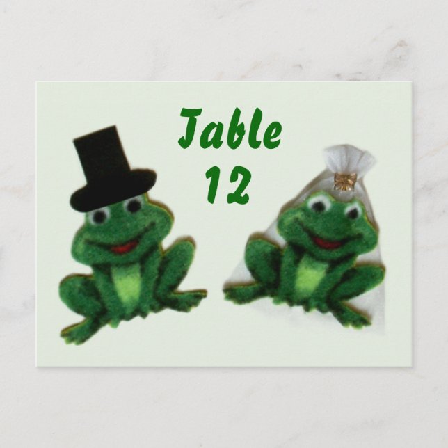 Froggy Wedding - Tischnummer Postkarte (Vorderseite)
