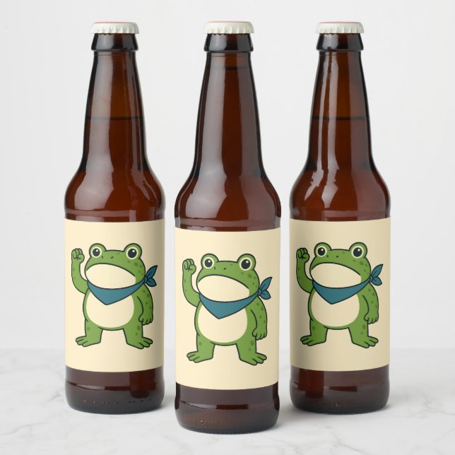 Frogs Against Fascism Portland Frog Protest Bierflaschenetikett (Flaschen)