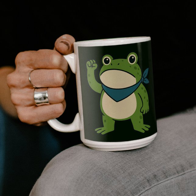 Frogs Against Fascism Portland Frog Protest Kaffeetasse (Von Creator hochgeladen)