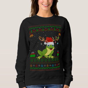 Frogs Lover Rentier Weihnachtsmannmütze Matching U Sweatshirt