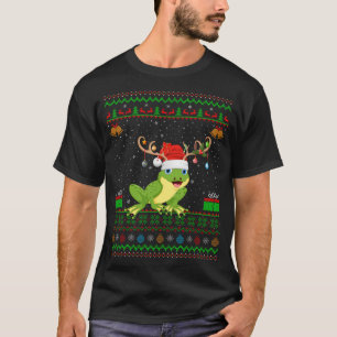 Frogs Lover Rentier Weihnachtsmannmütze Matching U T-Shirt