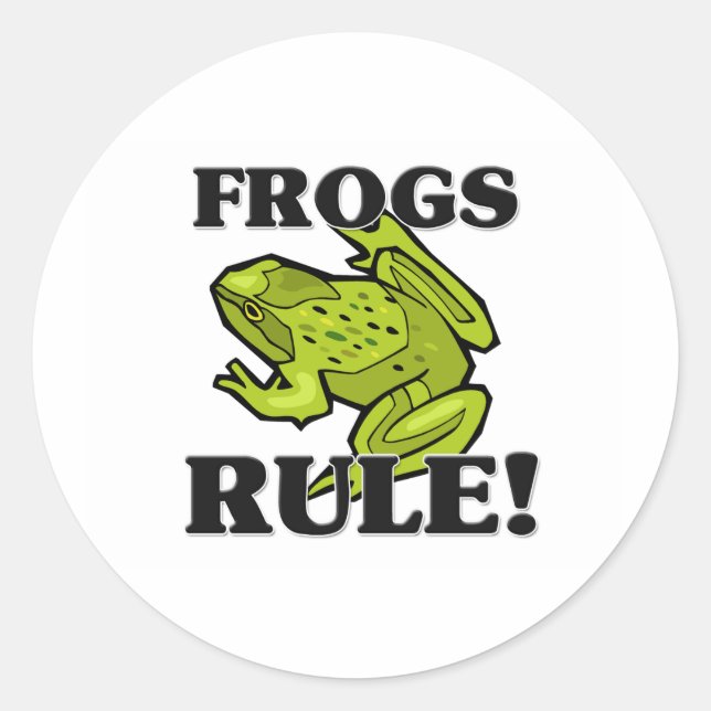 FROGS-Regel! Runder Aufkleber (Vorderseite)