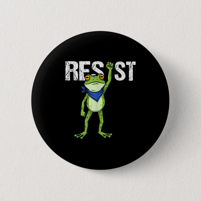 Frogs Resist - Rtland Frog Protest Funny  Button (Vorderseite)