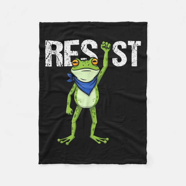 Frogs Resist - Rtland Frog Protest Funny  Fleecedecke (Vorderseite)