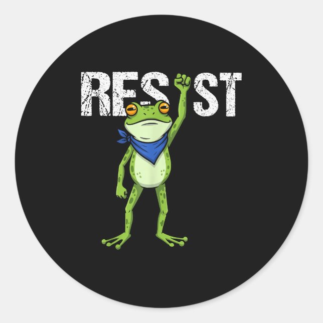 Frogs Resist - Rtland Frog Protest Funny  Runder Aufkleber (Vorderseite)