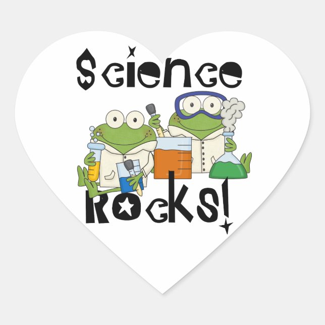 Frogs Science Rocks Herz-Aufkleber (Vorderseite)