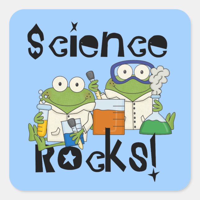 Frogs Science Rocks Quadratischer Aufkleber (Vorderseite)