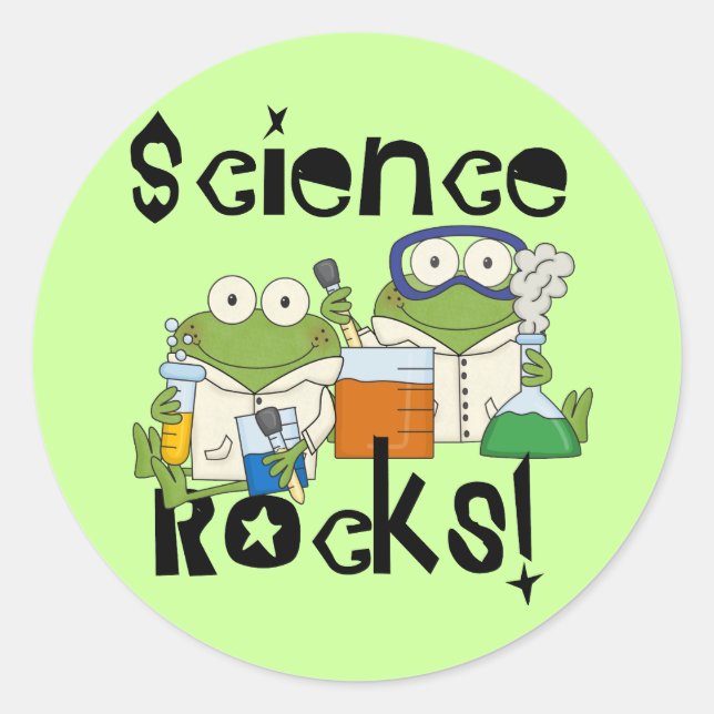 Frogs Science Rocks Runder Aufkleber (Vorderseite)