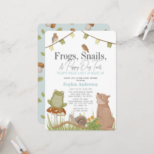 Frogs Snails & Puppy Dog Tails Jungen-Baby-Party Einladung