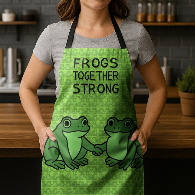 Frogs Together Strong Portland Frog Protest Schürze (Von Creator hochgeladen)