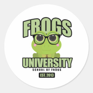 Frogs-Universität Runder Aufkleber